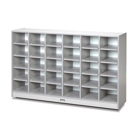 Jonti-Craft Rainbow Accents 30 Cubbie-Tray Mobile Storage, without Trays, Gray 0430JCWW000